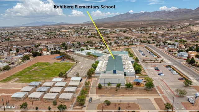 aerial view with a mountain view