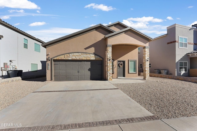 view of front facade with a garage