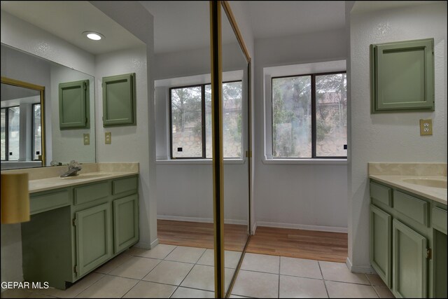 bathroom featuring vanity and tile patterned floors