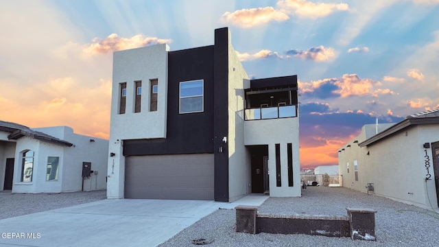 modern home featuring a garage