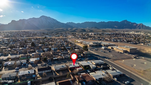 aerial view with a mountain view