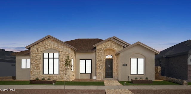 view of french country home