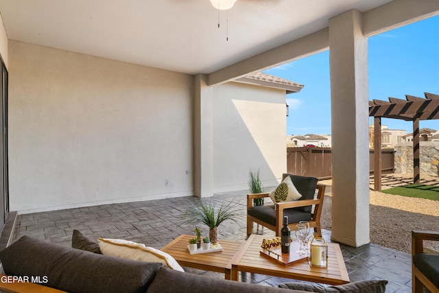 view of patio with a pergola