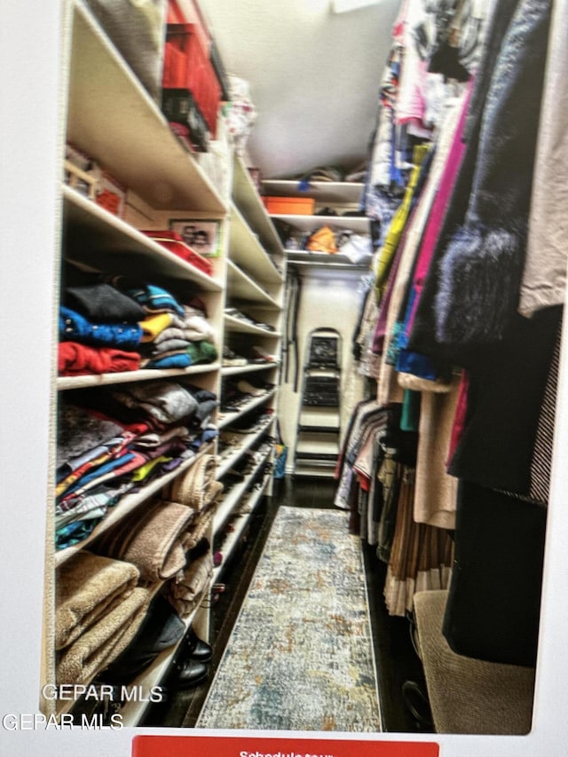 view of walk in closet