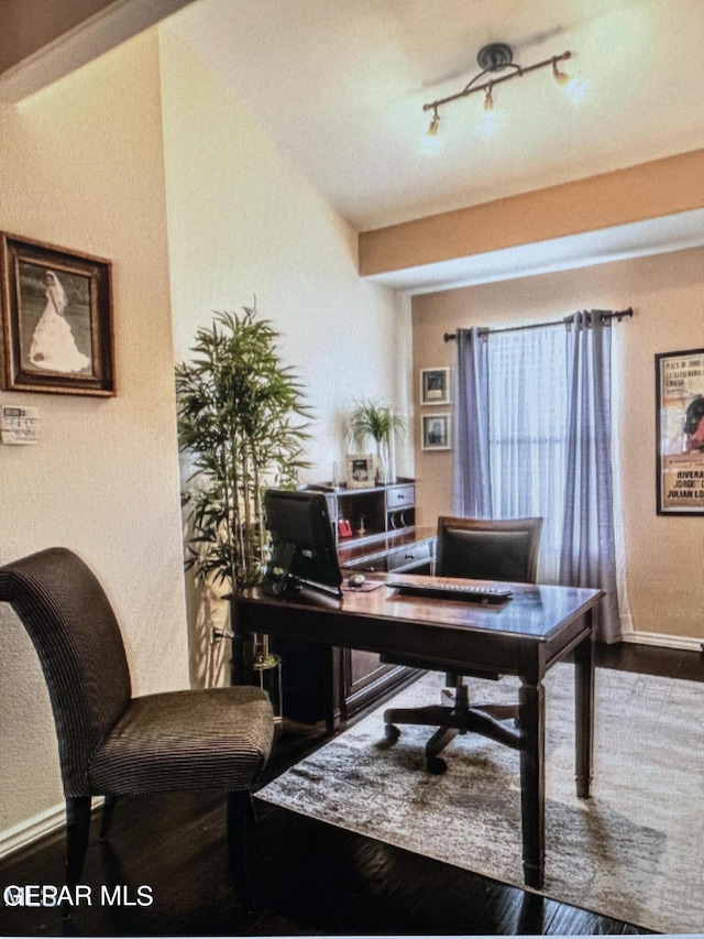 office area featuring wood-type flooring