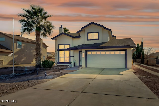 view of front of house featuring a garage