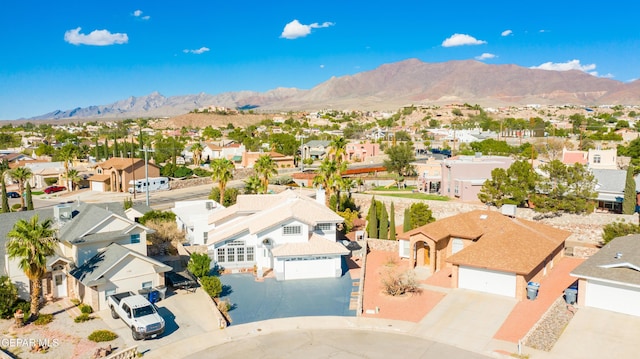 aerial view with a mountain view