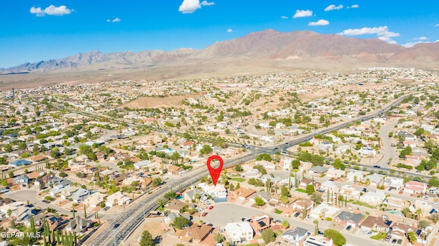 drone / aerial view with a mountain view