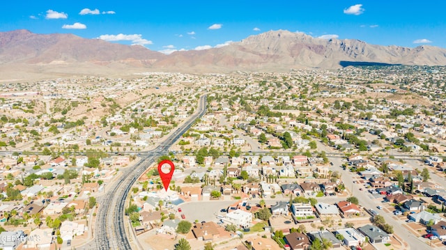 aerial view with a mountain view