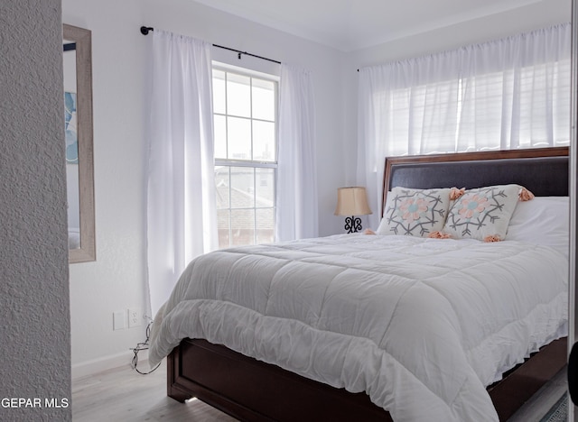 bedroom featuring light hardwood / wood-style flooring