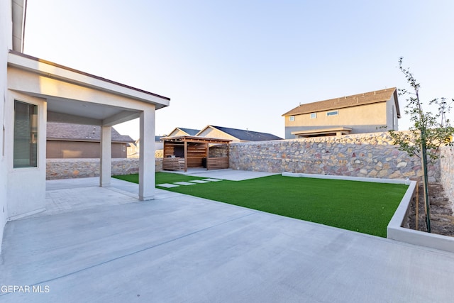 view of yard featuring a patio area