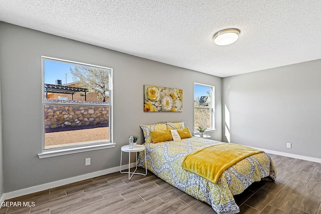 bedroom with a textured ceiling