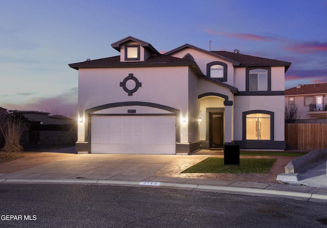 view of front of house featuring a garage