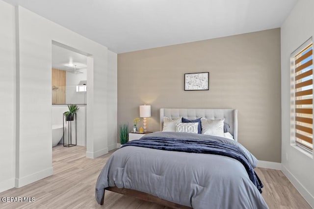 bedroom featuring light hardwood / wood-style floors