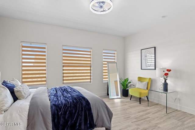 bedroom featuring light hardwood / wood-style floors