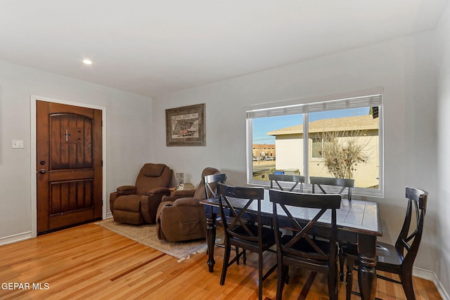 dining area featuring light hardwood / wood-style flooring