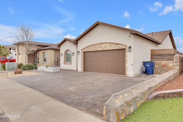 view of front of home with a garage