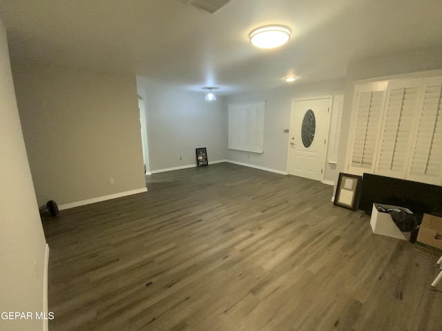 foyer entrance with dark wood-type flooring