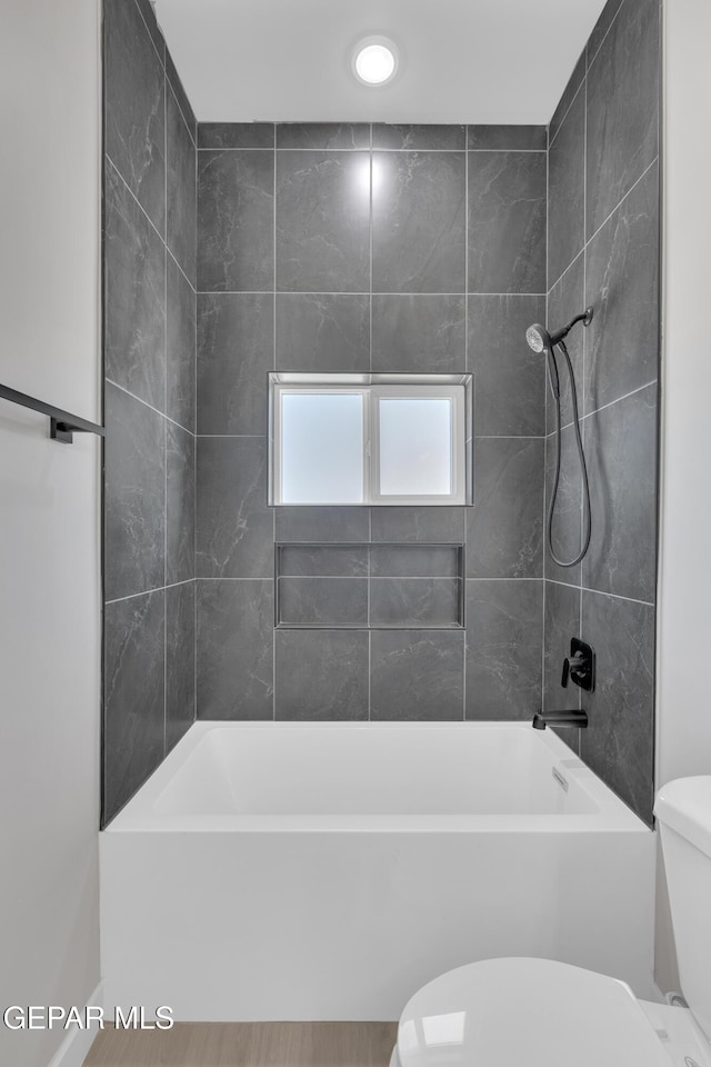 12869 Kingsbury Ave, Horizon City, TX 79928 - bathroom with toilet and shower / washtub combination