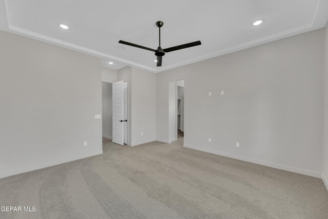 12869 Kingsbury Ave, Horizon City, TX 79928 - carpeted spare room featuring recessed lighting, ceiling fan, and baseboards