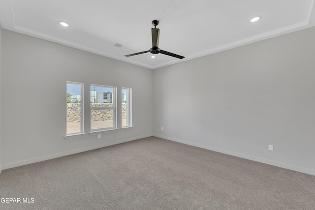 12869 Kingsbury Ave, Horizon City, TX 79928 - unfurnished room featuring carpet flooring, recessed lighting, ceiling fan, and baseboards