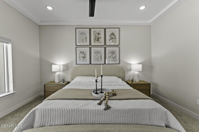 12869 Kingsbury Ave, Horizon City, TX 79928 - bedroom featuring carpet and recessed lighting