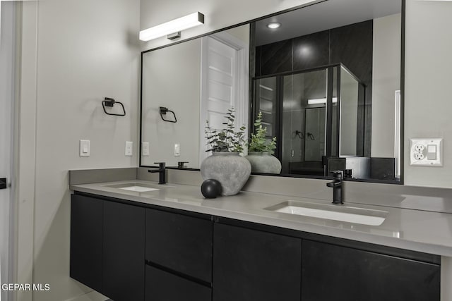 12869 Kingsbury Ave, Horizon City, TX 79928 - full bath featuring double vanity and a shower stall
