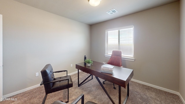 home office with carpet