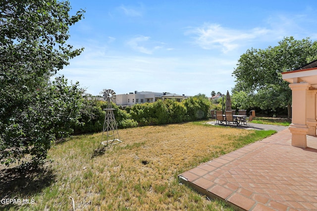 view of yard with a patio area