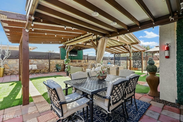 view of patio with a pergola