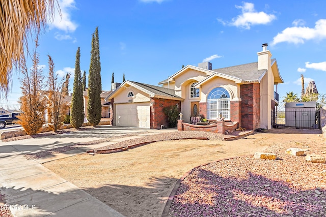 view of front of home with a garage