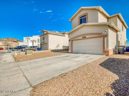 view of front property with a garage