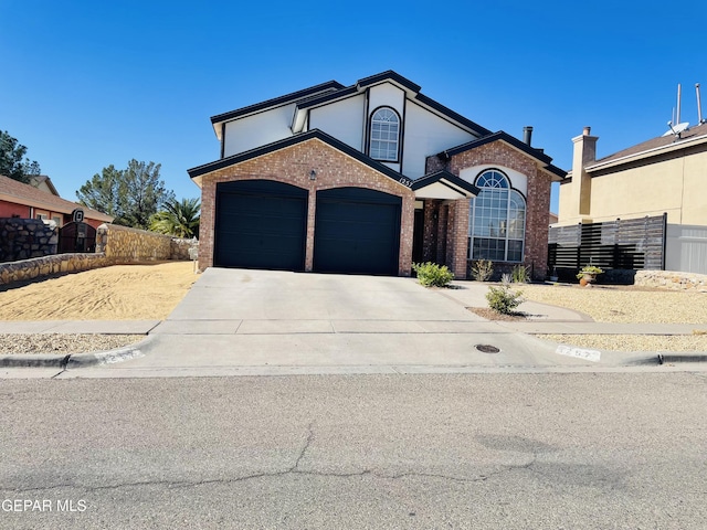 view of front of property featuring a garage