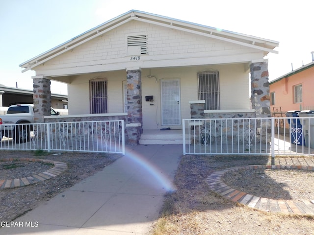 view of front of property with a porch