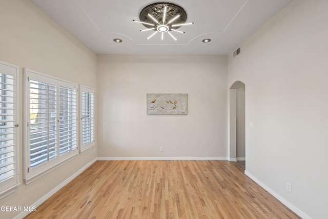 empty room featuring light wood-type flooring