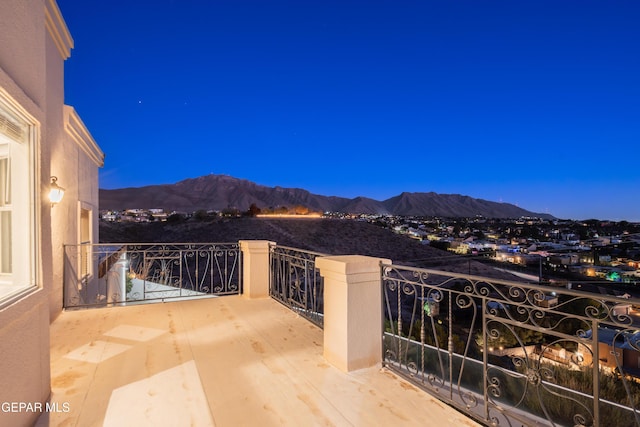 balcony with a mountain view