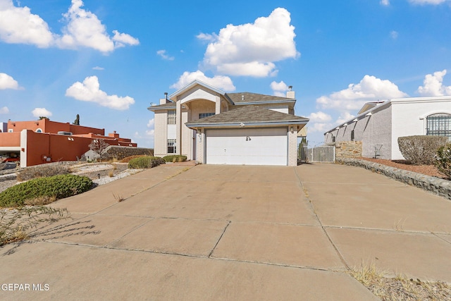 view of front of house with a garage