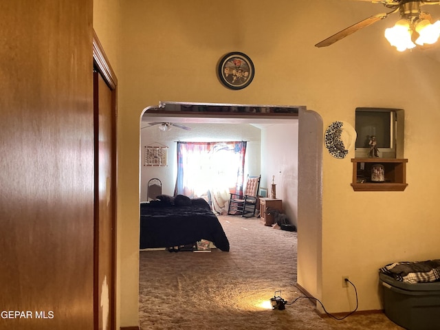 corridor featuring carpet flooring