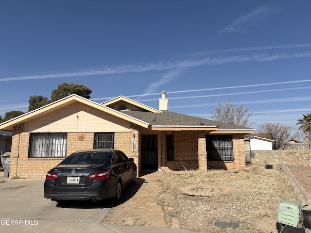 view of single story home