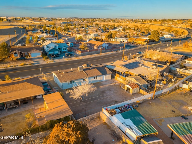 drone / aerial view with a residential view