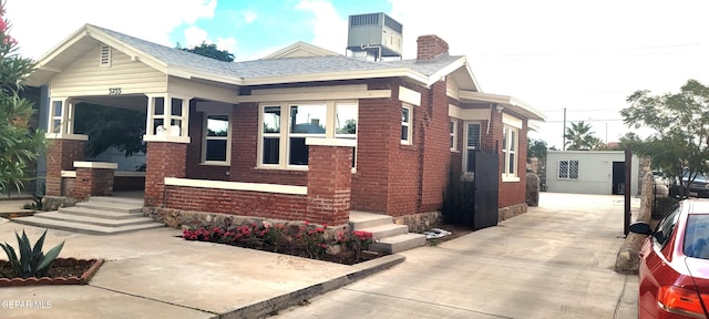 exterior space featuring central air condition unit