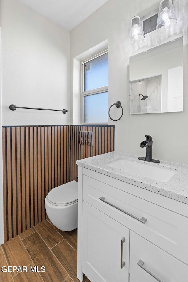 bathroom with toilet and vanity