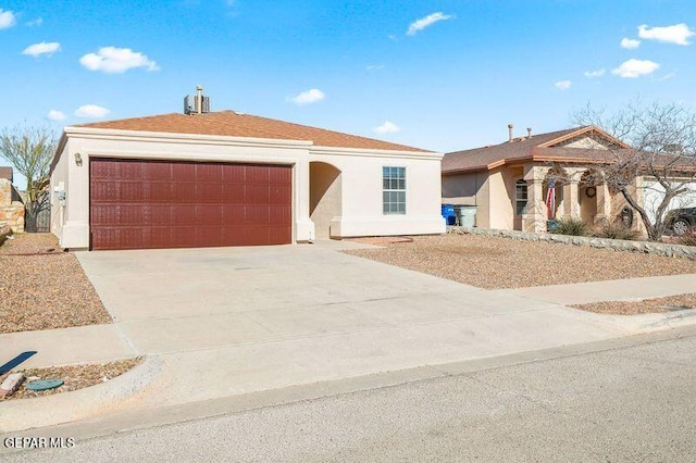 view of front of house with a garage