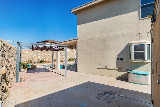 view of patio with a pergola