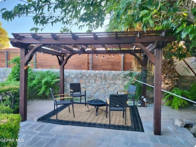 view of patio with a pergola