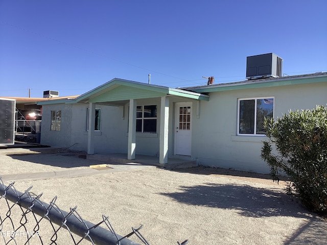 view of front of house with central AC unit