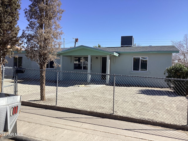 view of front of house with central air condition unit