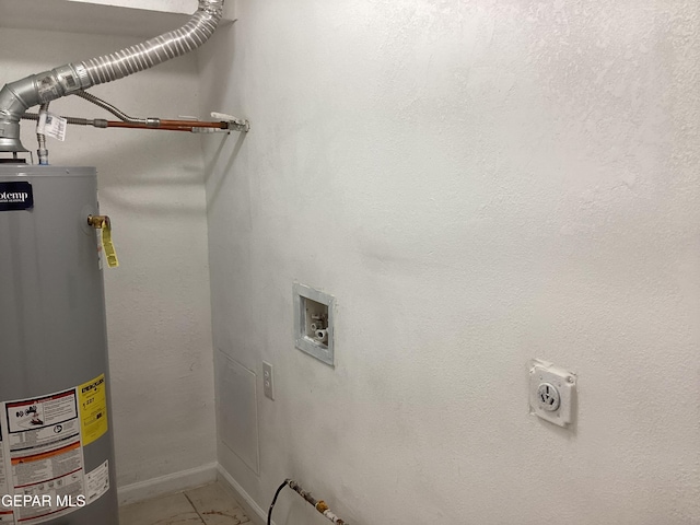 utility room with water heater