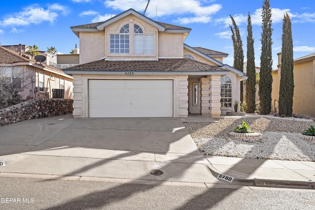 view of front property with a garage