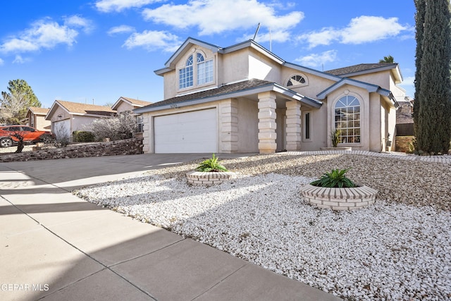 front facade with a garage